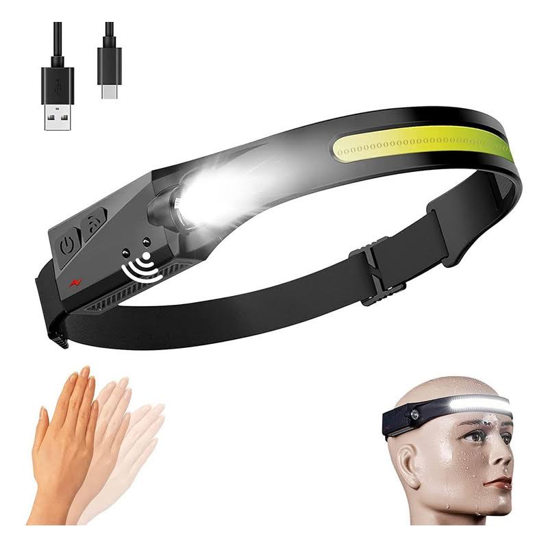 Linterna frontal con sensor recargable